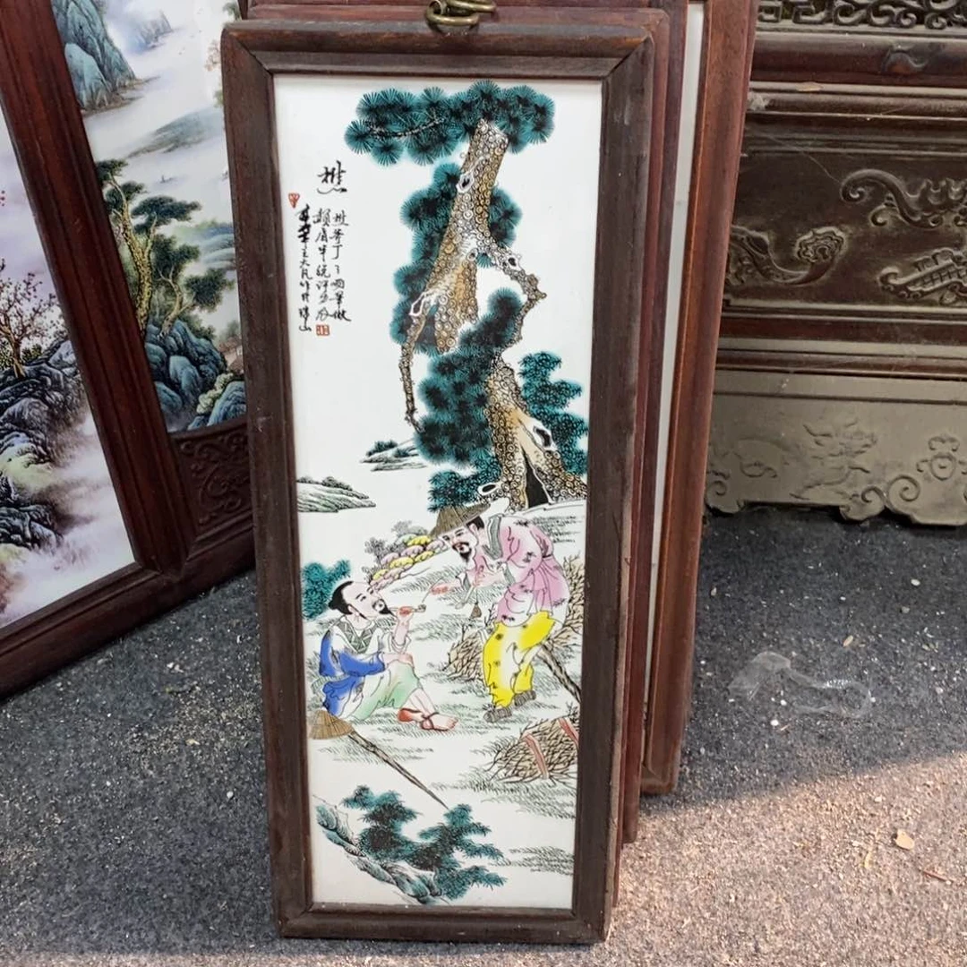 瓷片55*21 景德镇瓷板画柴窑烧制