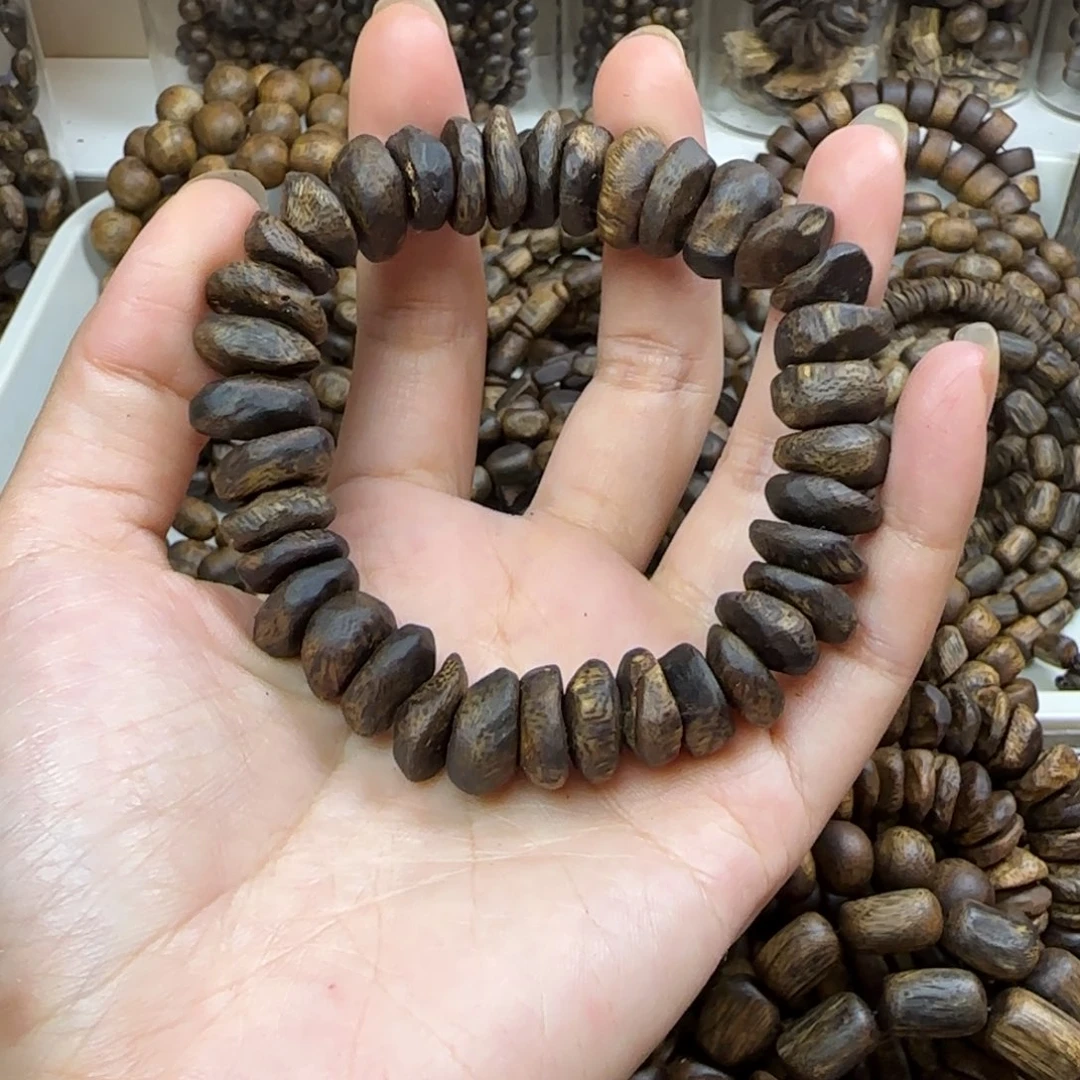 R***素沉香手串单圈树丁包壳老料19.3克张勺子