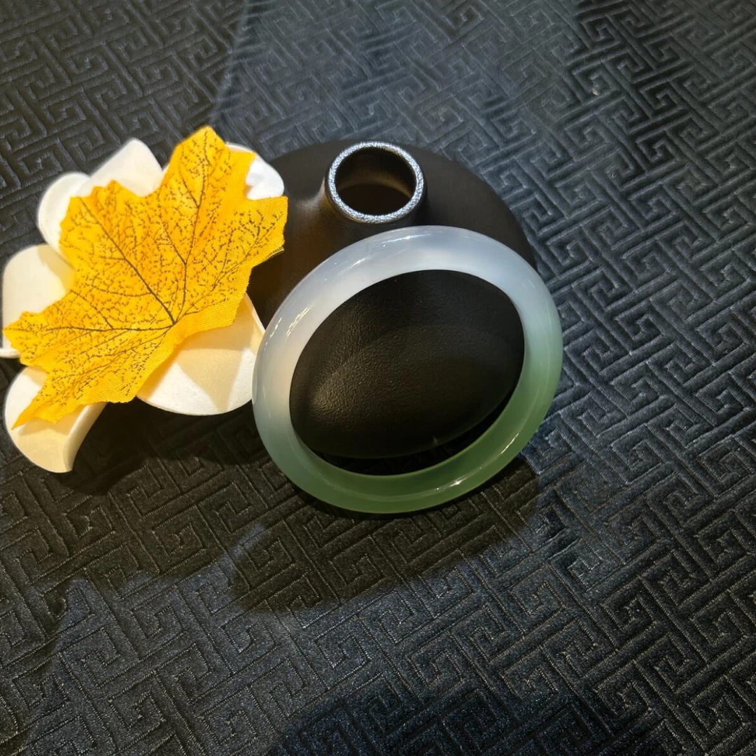 非金属玻璃手镯 冰透半山半水手镯