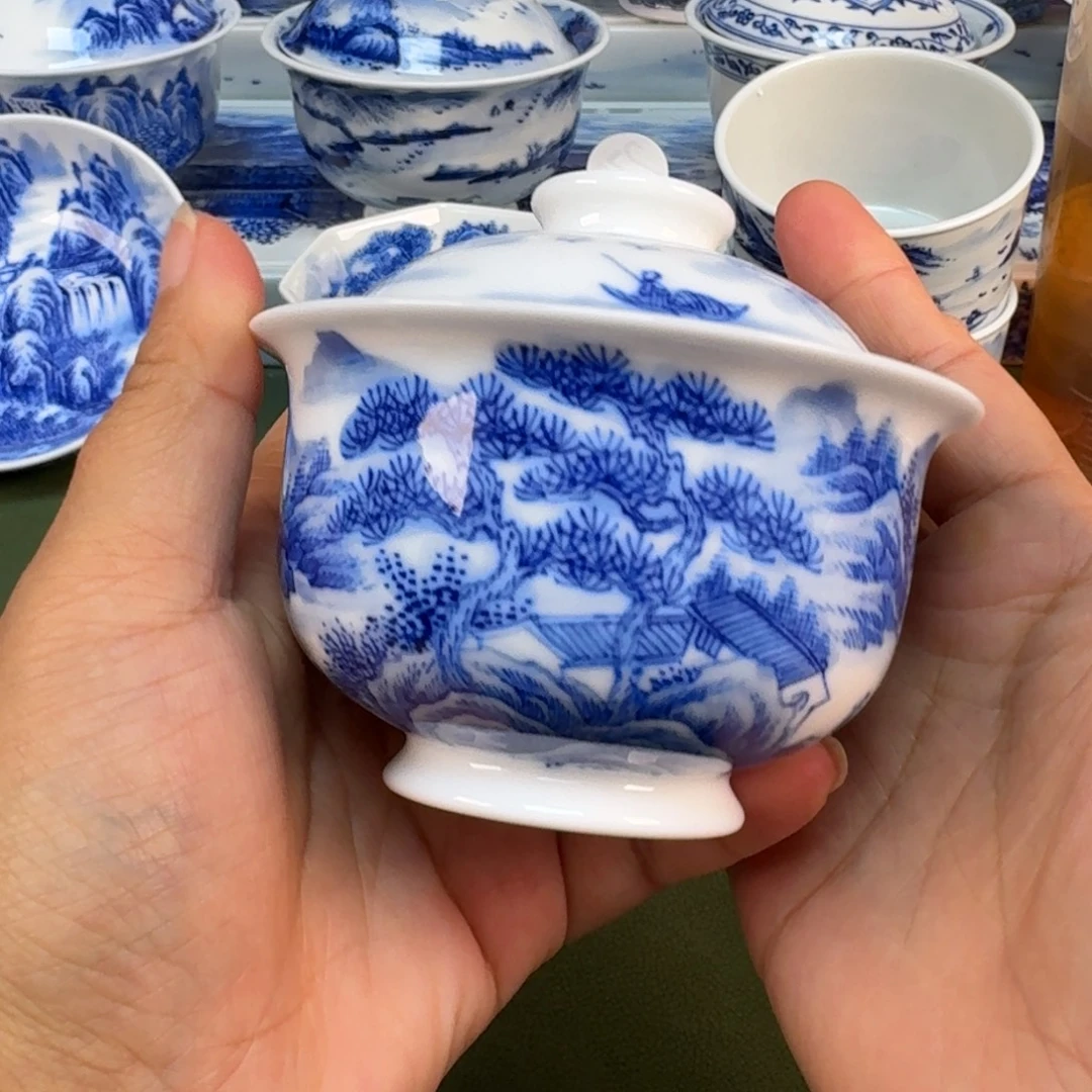 景德镇纯水绘茶具圆圆275