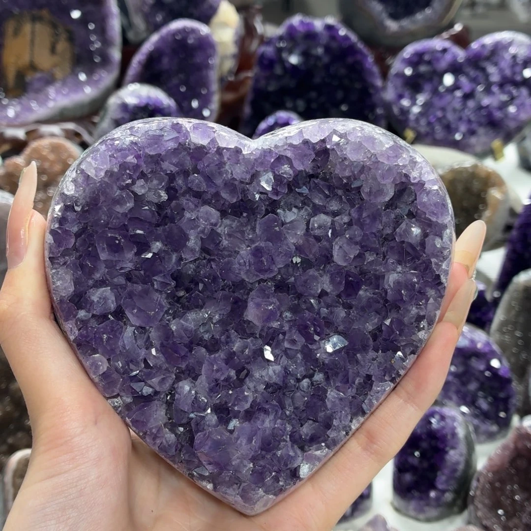 未镶嵌紫晶摆件大爱心