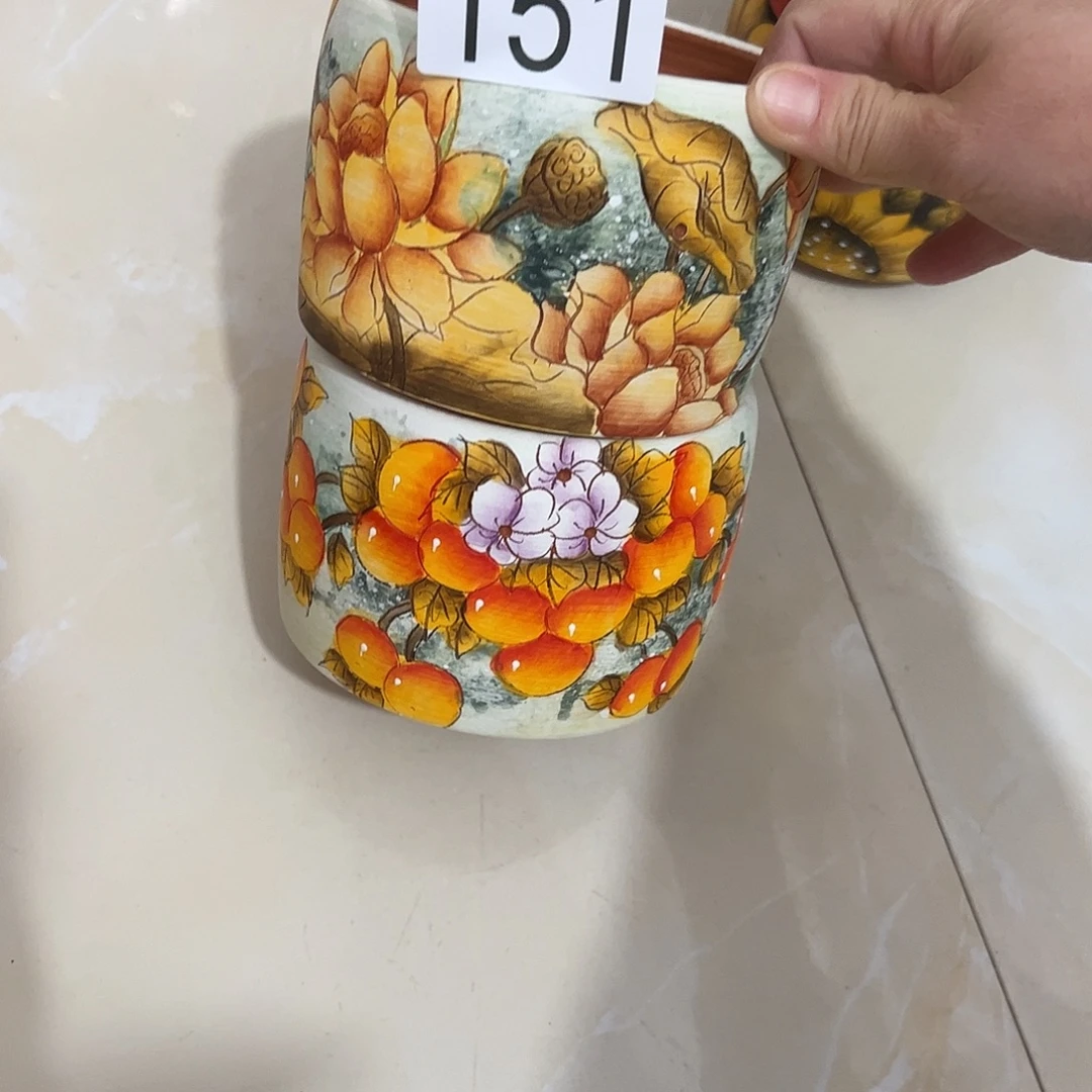 景德镇炫彩手绘口10.5高9.5