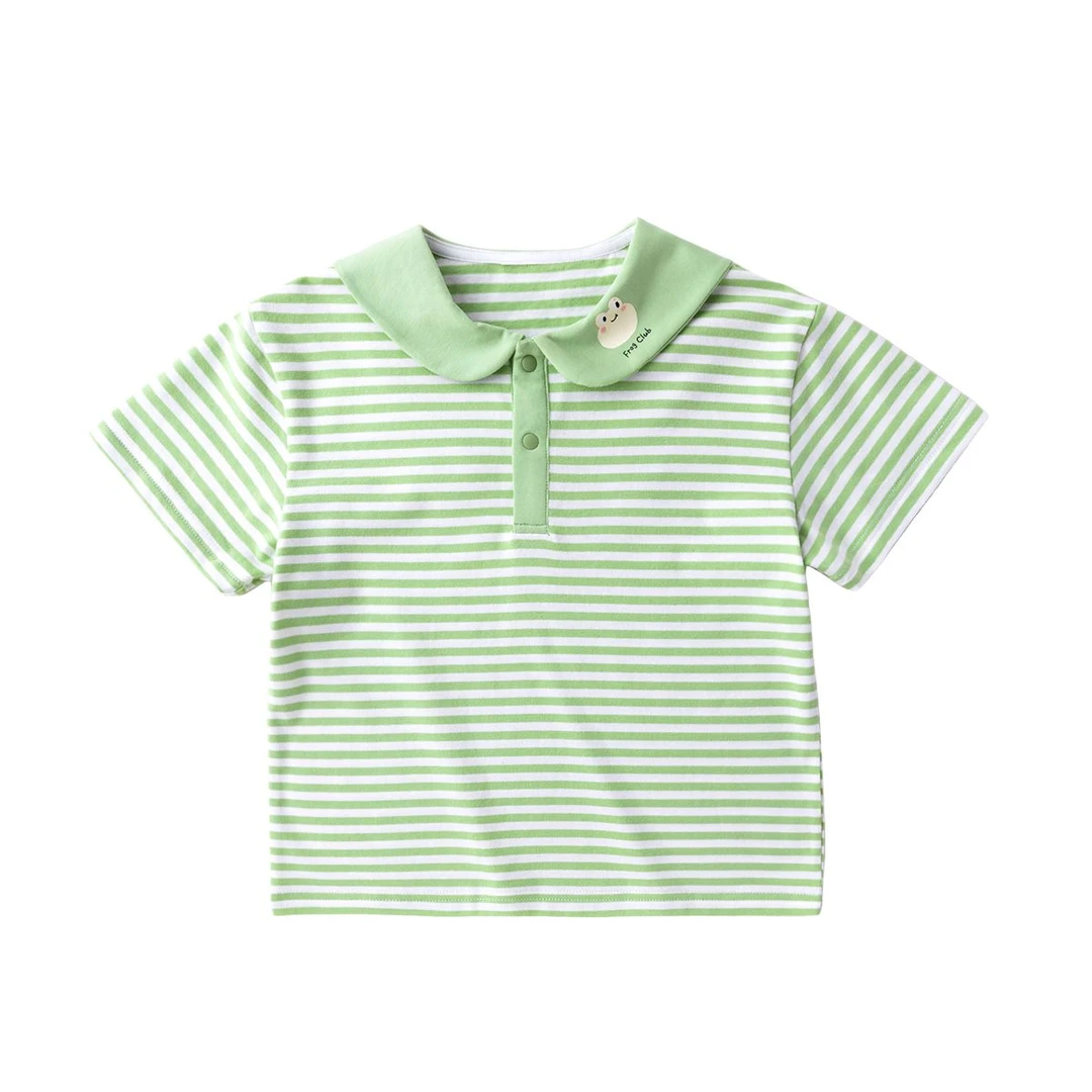 嘟嘟家宝宝T恤夏季女童短袖条纹男童上衣新款儿童童装F4BDT104