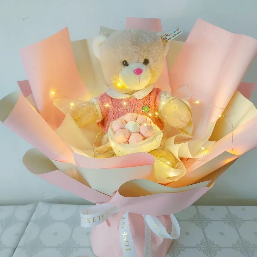 毛绒玩具小熊花束一个送女友送闺密送小朋友生日礼物送货上门