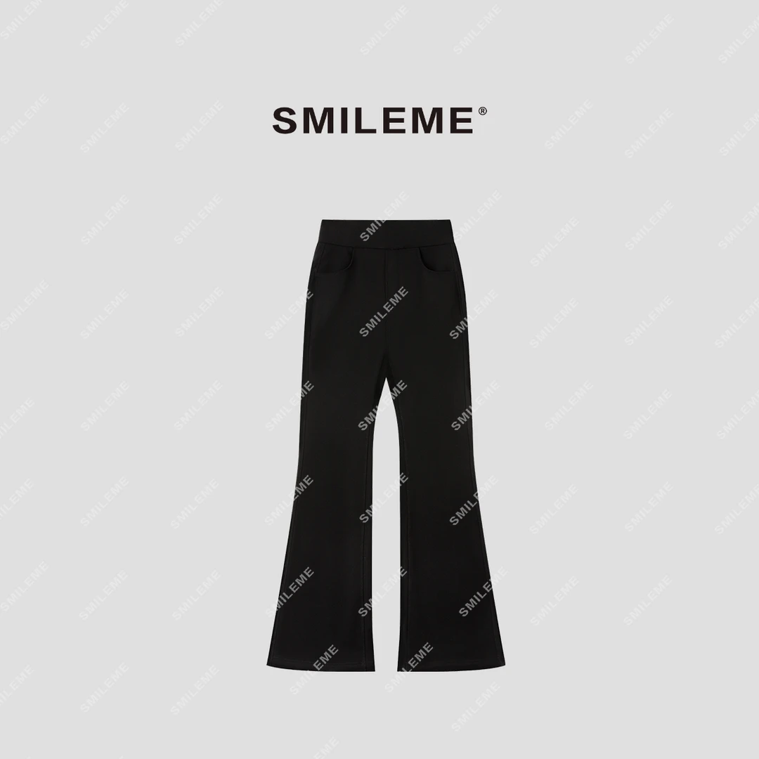 SMILEME【超模小黑裤】秋冬季玻尿酸气质显瘦微喇叭裤MC06825410