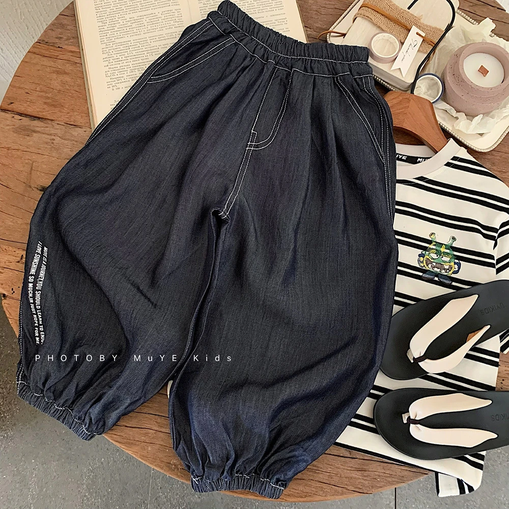 my7741童装男女童百搭轻薄牛仔裤宝宝时尚外穿潮范