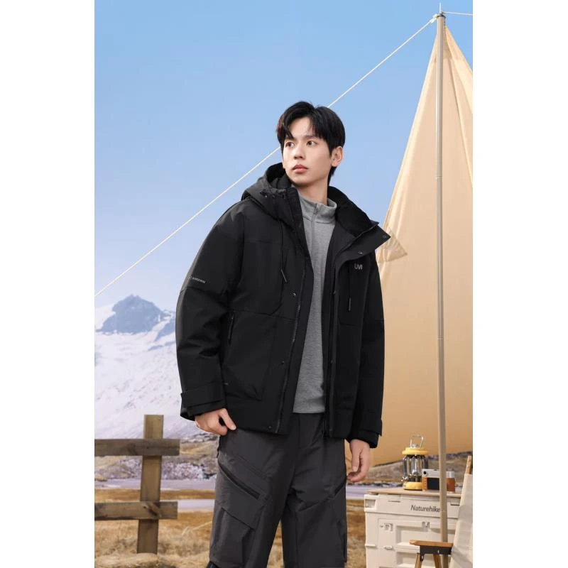 【辉哥】1163-冬季连帽立领加厚保暖运动休闲中长款外套非标