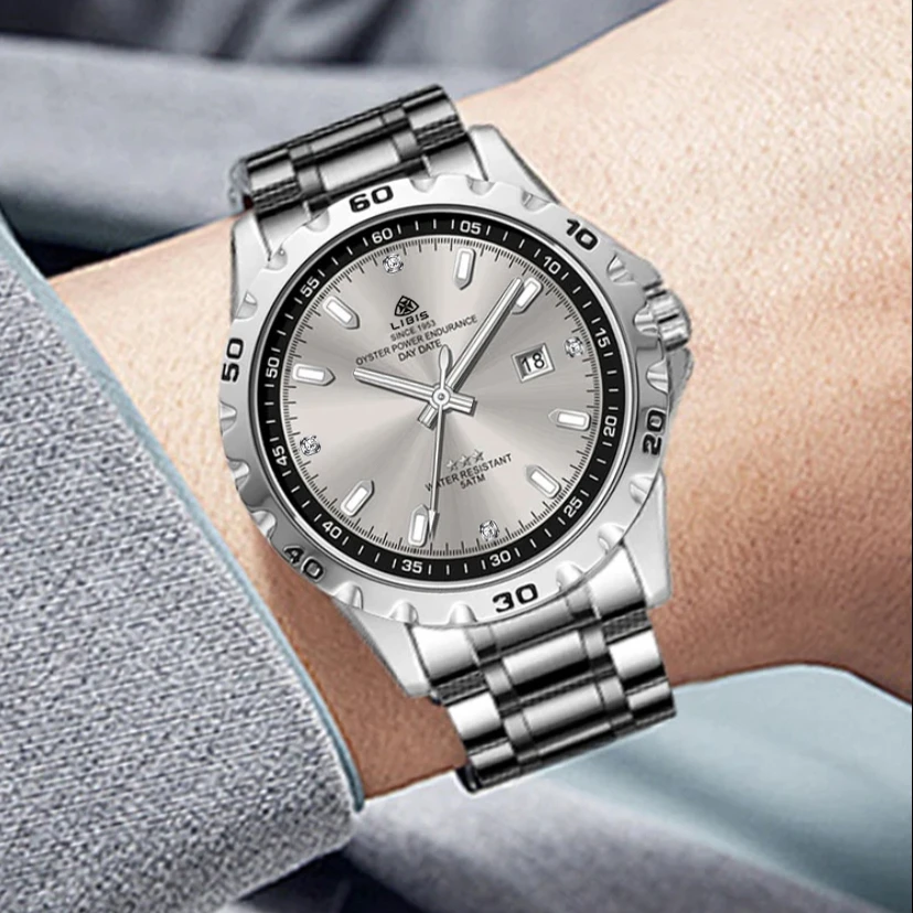 【专柜直发】新款男士时尚潮流夜光防水钢带手表休闲百搭