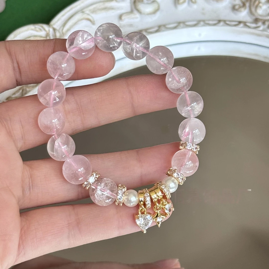 HY732【金粉世家】天然粉水晶莫桑比克星光粉