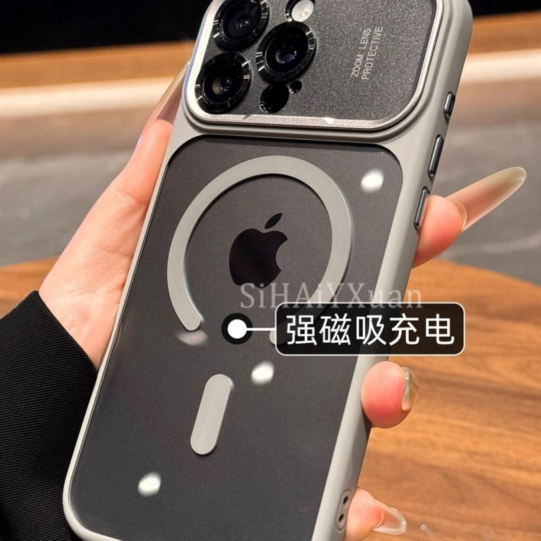 金属镜款高端秒变iPhone17pro手机壳适用16promax透黑17/16磁吸硬