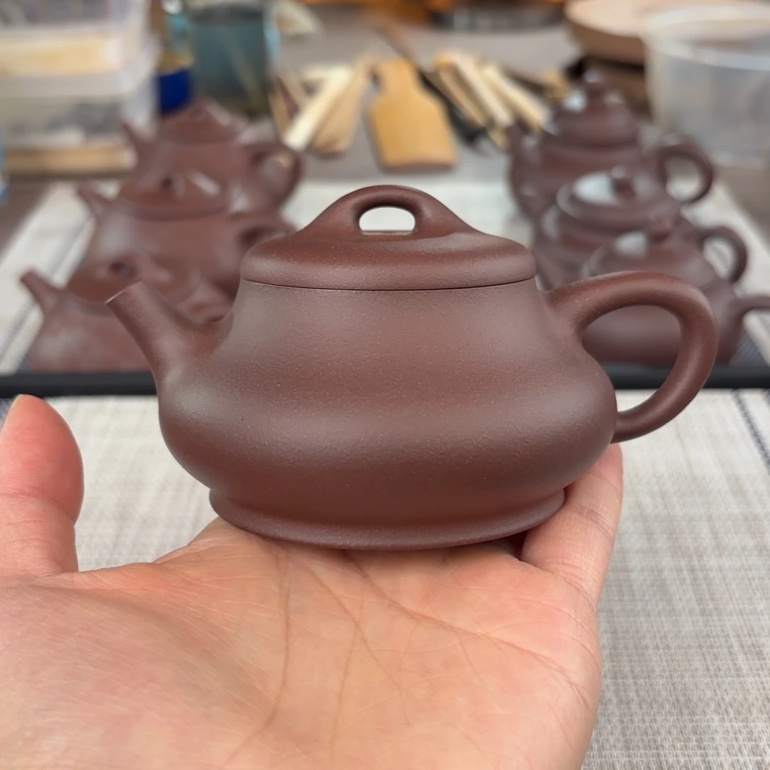 茶壶紫砂半手工老紫泥饮瓢壶170cc