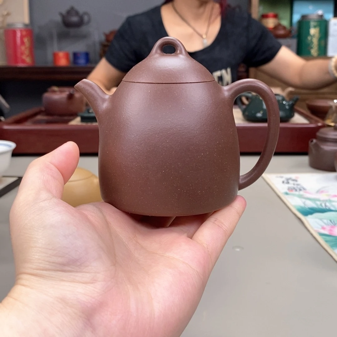 茶壶紫砂天青子冶秦权半手220cc