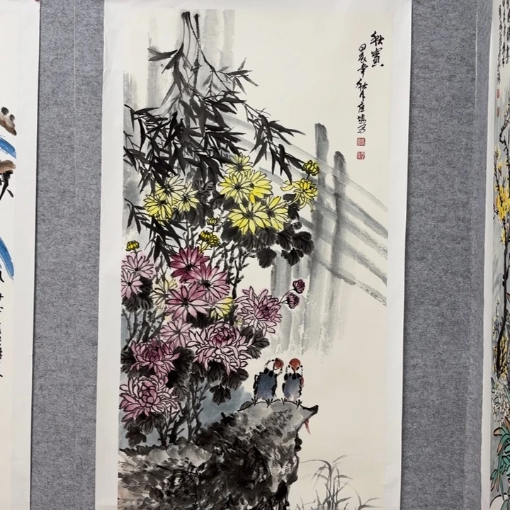 国画花鸟等多种鸟类和