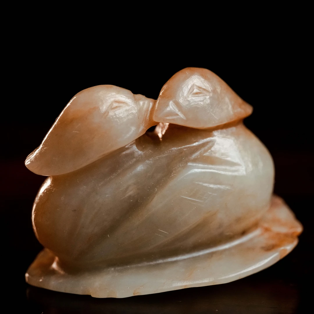 清代和田玉鸳鸯花件-CS