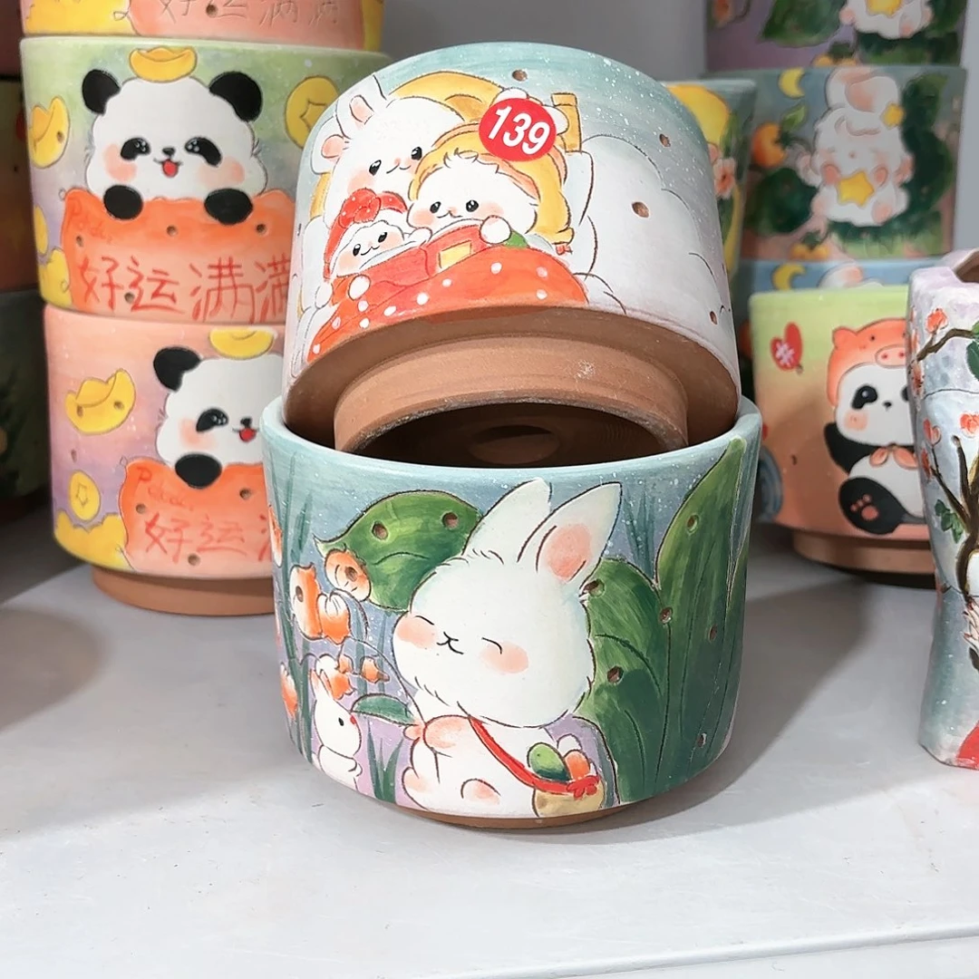 紫砂花盆胖**?手工花盆默认微瑕微瑕