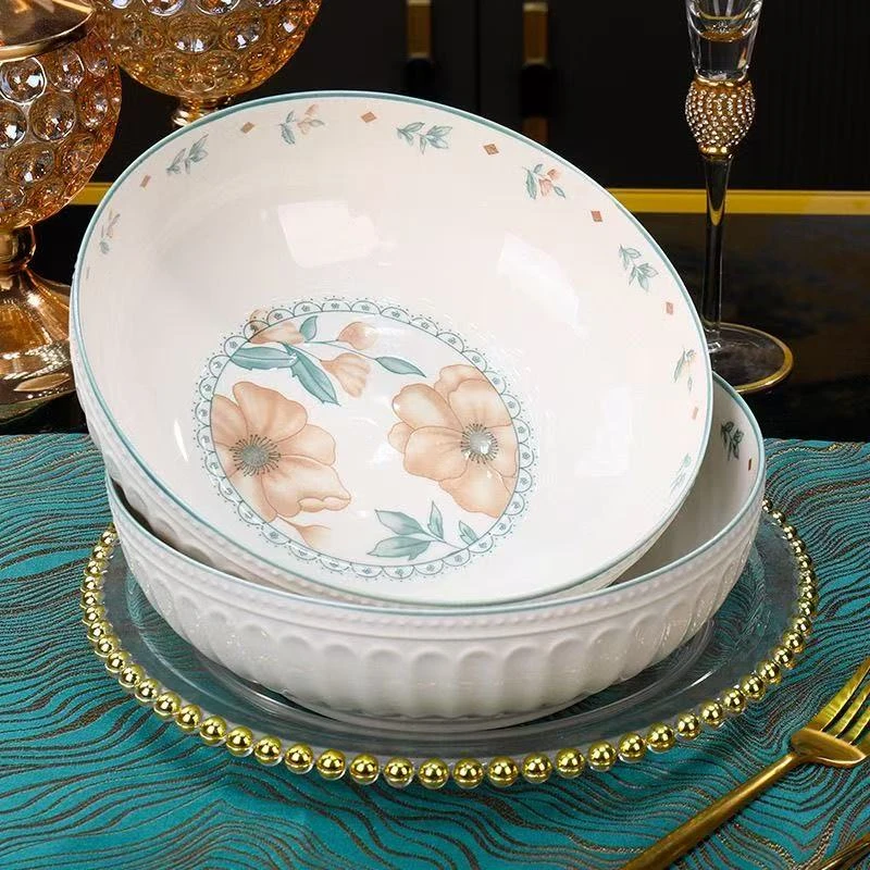 包邮9英寸夏茉汤碗到手2个 破损联系客服补发