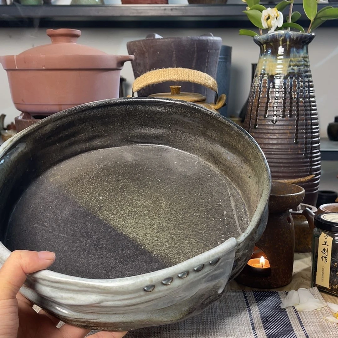 壶紫砂粗陶实用茶盘