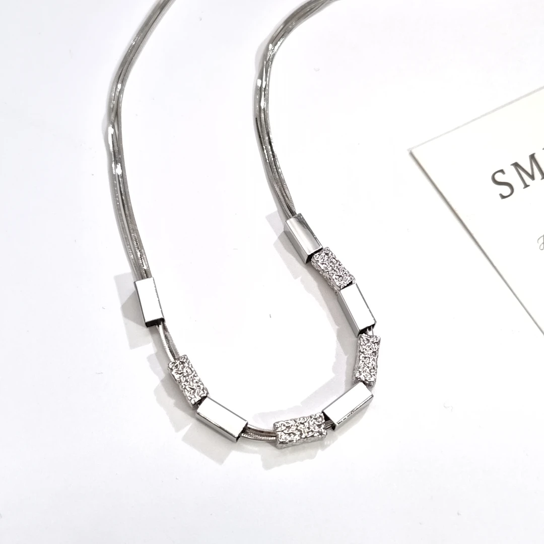 钛钢项链 06548小众设计冷淡风简约百搭多层链条锁骨链