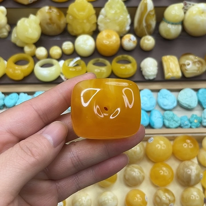 蜜蜡未镶嵌吊坠(不含链)藏扣28.6克