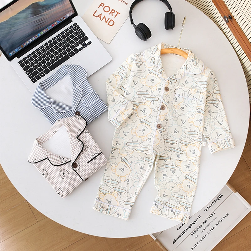 儿童家居服套装纯棉男女童四季款秋衣秋裤2025新款A类睡衣打底衫