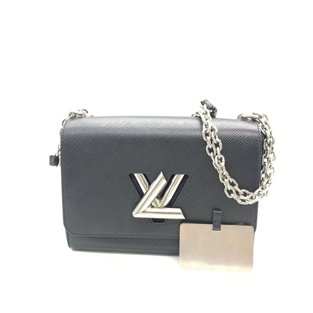 99新 LouisVuitton/路易威登 【安则专属】黑色中号扭一扭链条包