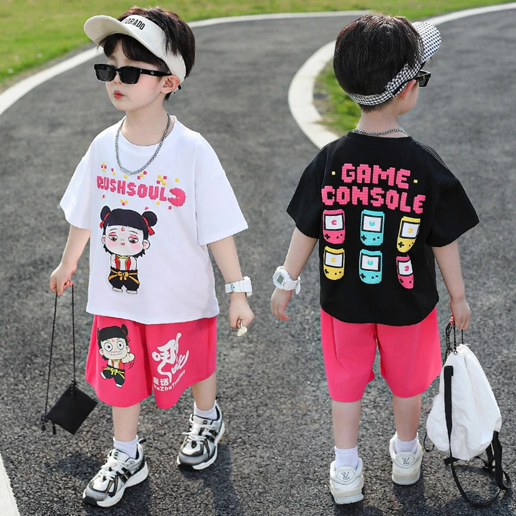 哪吒衣服男童夏装套装2025新款痞帅炸街小男孩短袖夏季宝宝潮童装