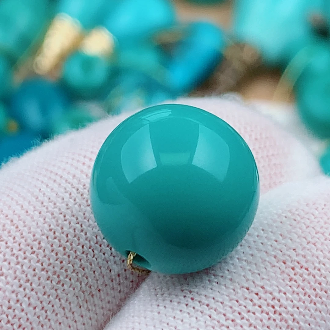 未镶嵌绿松石珠宝奇石13.7mm