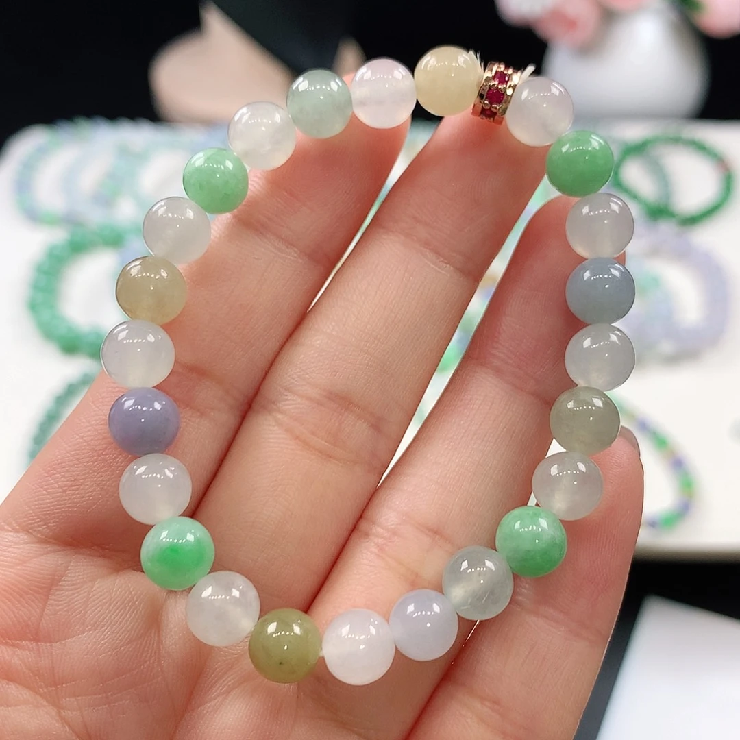 翡翠未镶嵌手链7.3mm