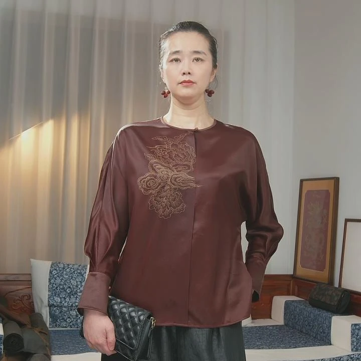 品叔&设计 · 桑蚕丝素缎莨绸香云纱时尚衬衫