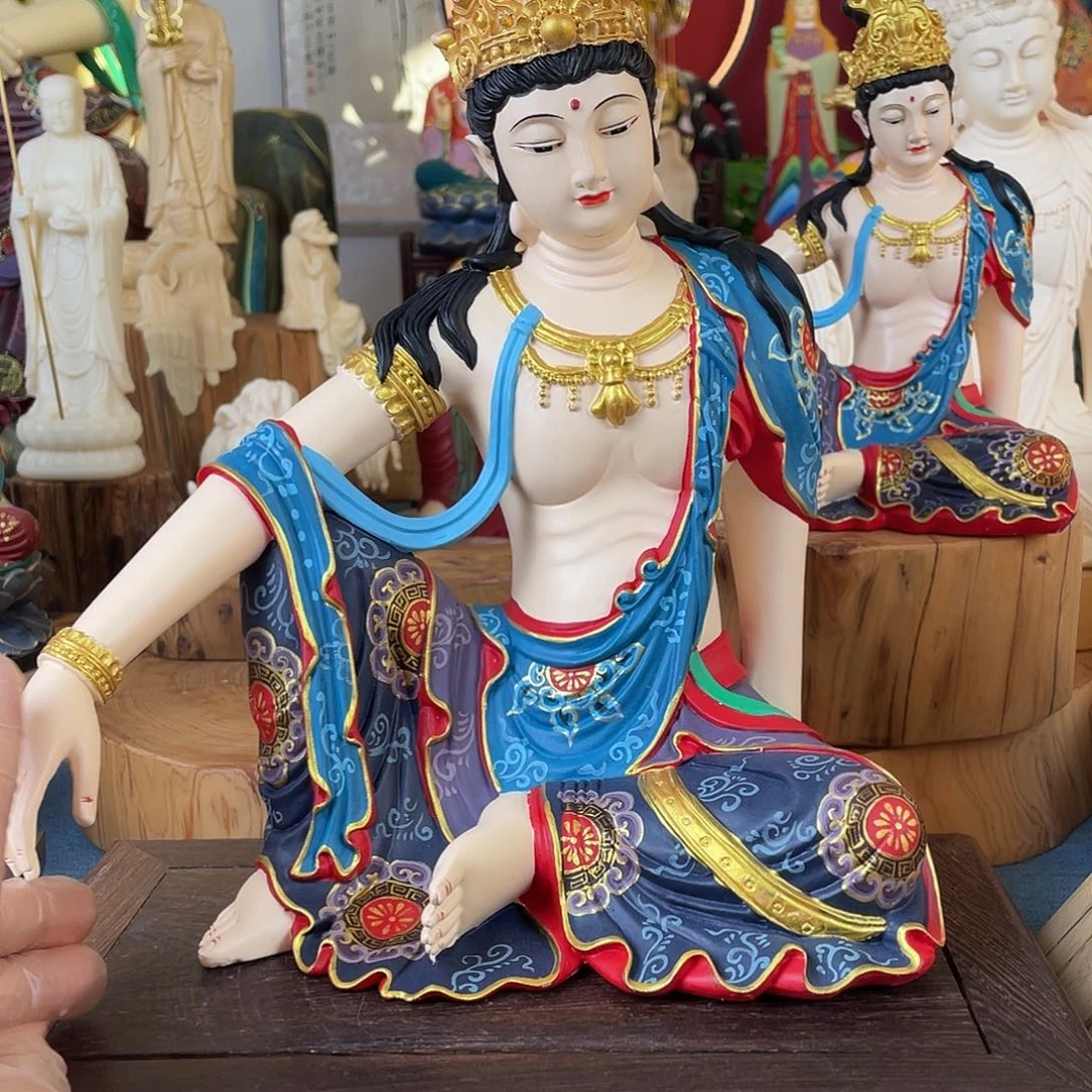 荣***花石材自在观音摆件30高端