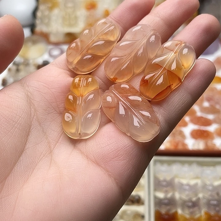 玛瑙/玉髓未镶嵌玛瑙龙纹叶子