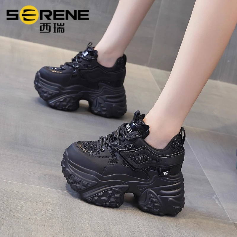 西瑞高级银色老爹鞋秋冬运动鞋女款爆款2025新款老爹鞋女厚底增高