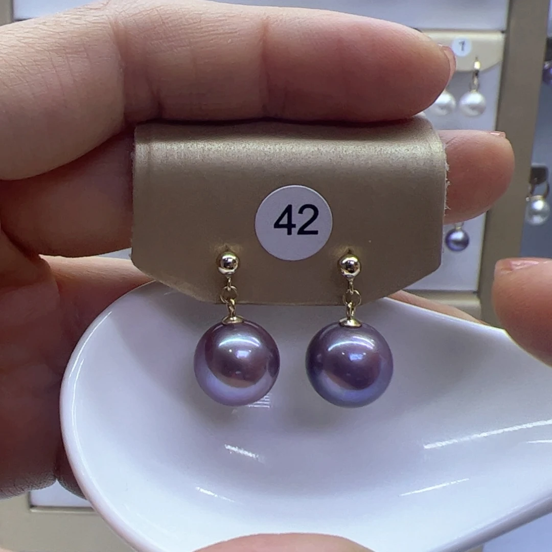 淡水珍珠耳饰银S925镶嵌