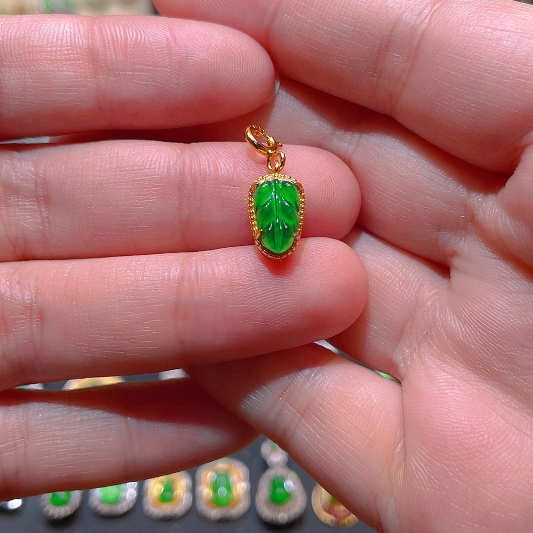 翡翠银S925镶嵌吊坠(不含链)