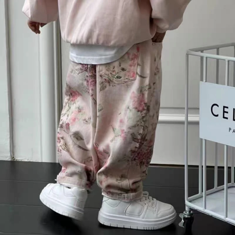 4416男女童潮款时髦休闲炸街洋气秋季直筒裤