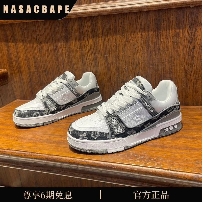 轻奢休闲鞋男鞋2025秋季阿迪软底拼色运动鞋潮流低帮透气防滑板鞋