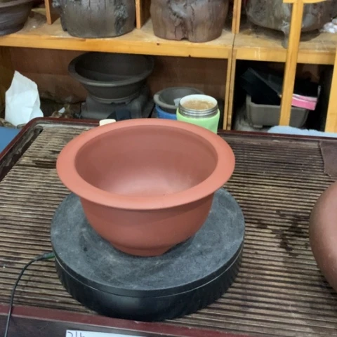 紫砂花盆红色圆盆