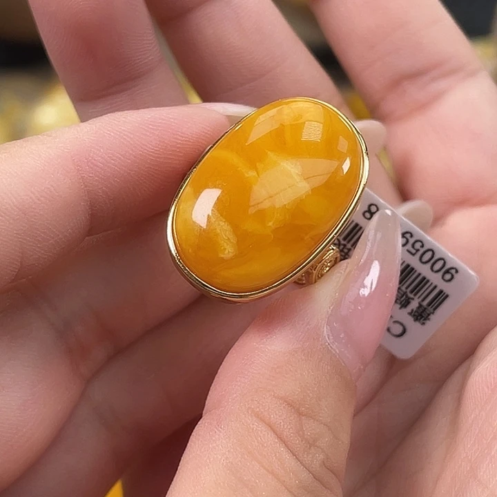 琥珀银S925镶嵌珠宝奇石琥珀h3