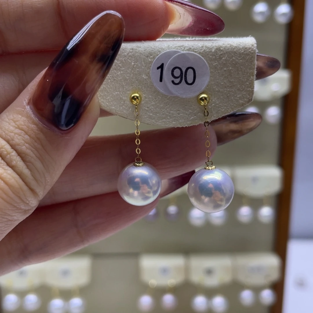 淡水珍珠耳饰18K金镶嵌