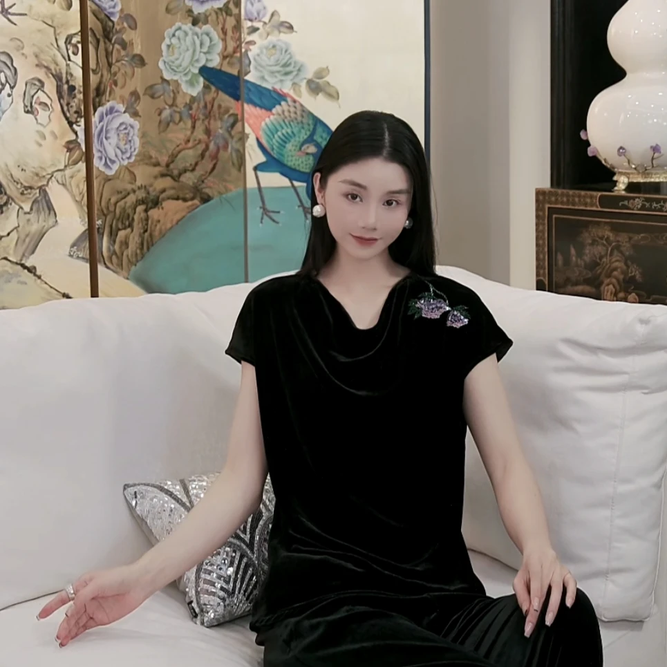 Betty Bairn【匠心/沐清风】高定系列桑蚕丝短绒上衣25B-BW390