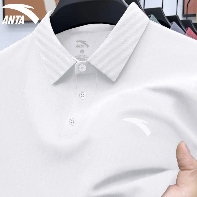 安踏polo衫短袖t恤男士夏季款翻领透气运动休闲宽松冰丝速干上衣