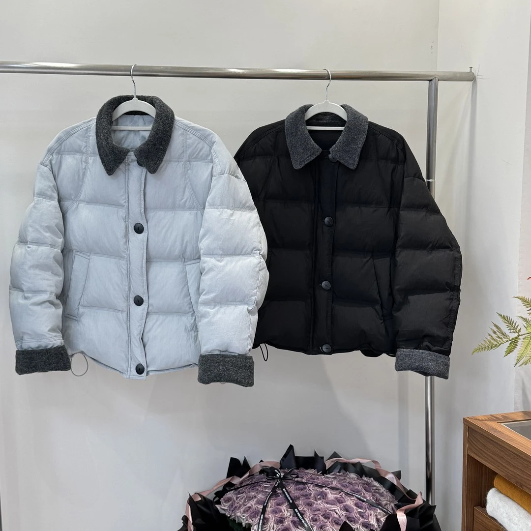 2026冬季新款韩版宽松POLO领短款棉服外套女独特超好看小个子上衣