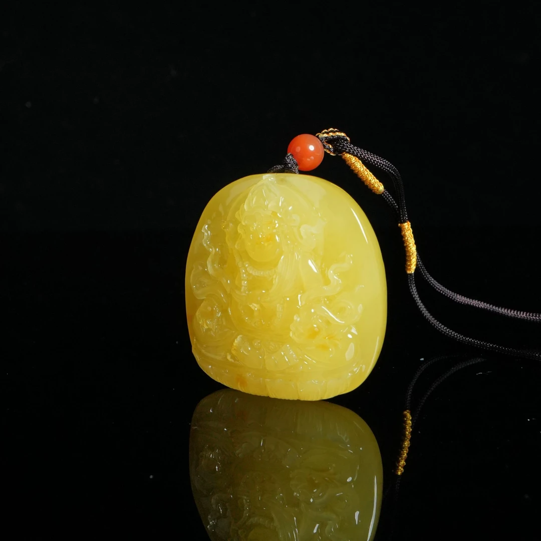 DY-M1347满蜜鸡油黄黄财神吊坠33.66g