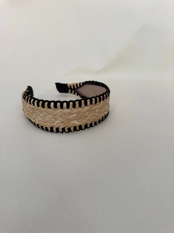 新款草编发箍气质高级高颅顶发饰