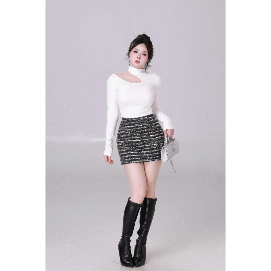 10.24清清【白伊姐姐】设计感气质温柔韩系针织上衣4135M