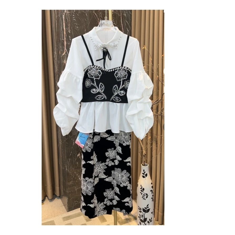 芙娜妮新款休闲洋气衣服女一整套穿搭气质显瘦女装套装F2510216