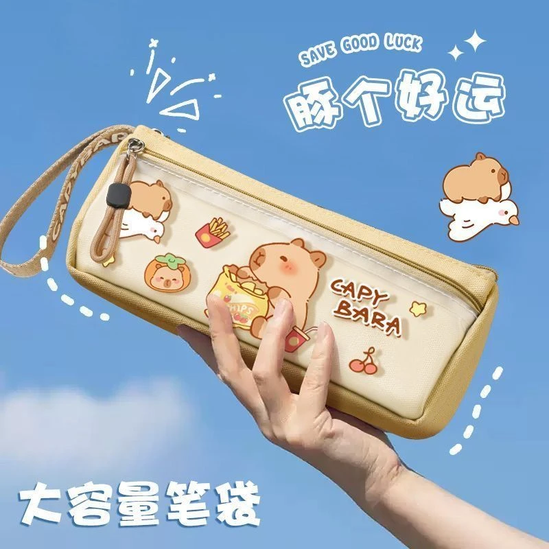 新款卡皮巴拉卡通笔袋小学生文具袋大容量文具盒高颜值铅笔盒X