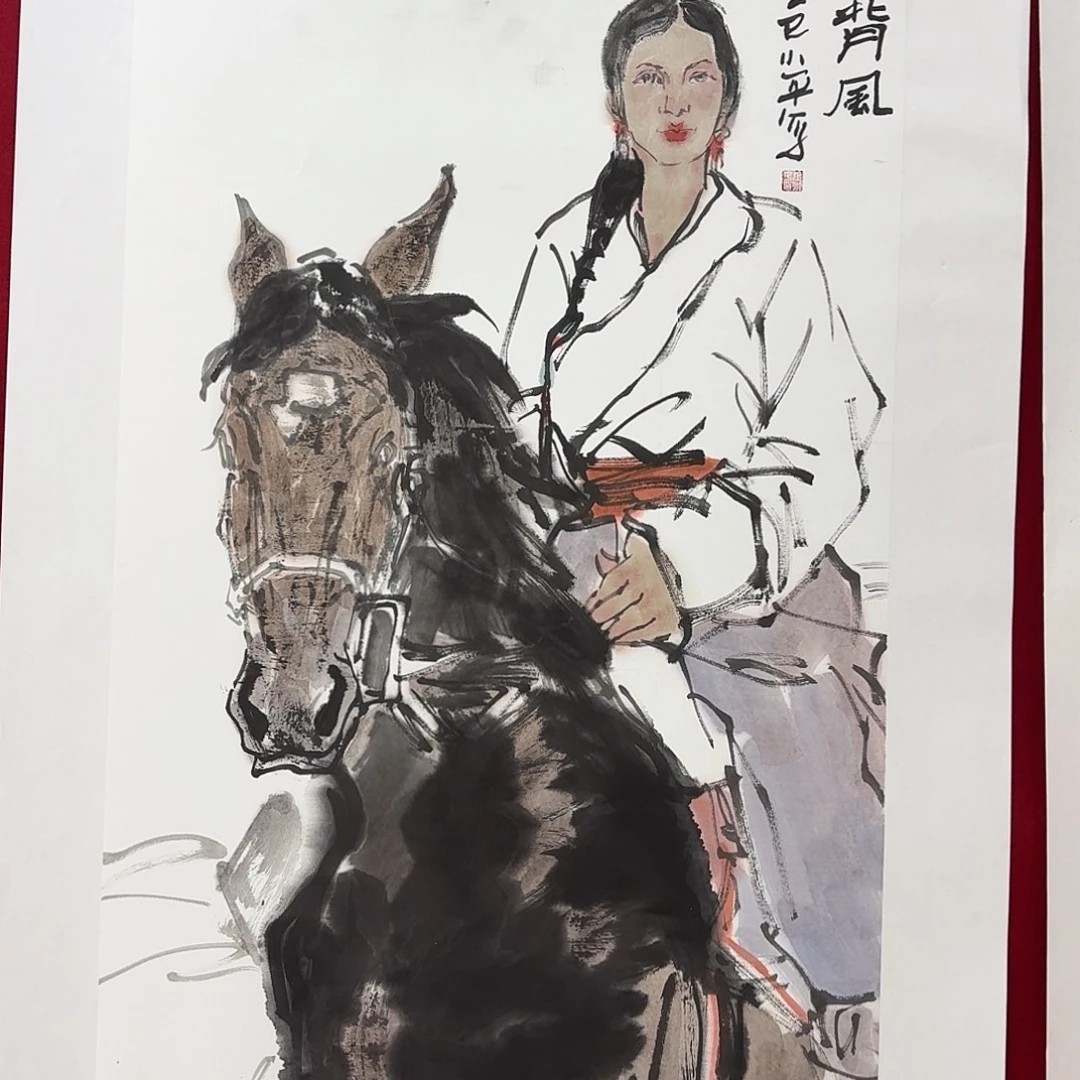 国画三尺整纸手绘张老师