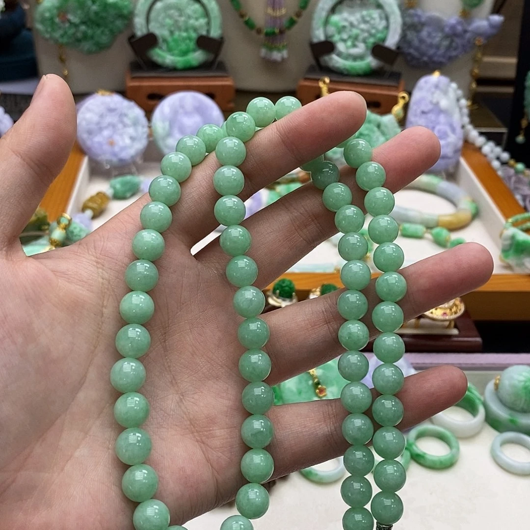 翡翠未镶嵌颈饰项链
