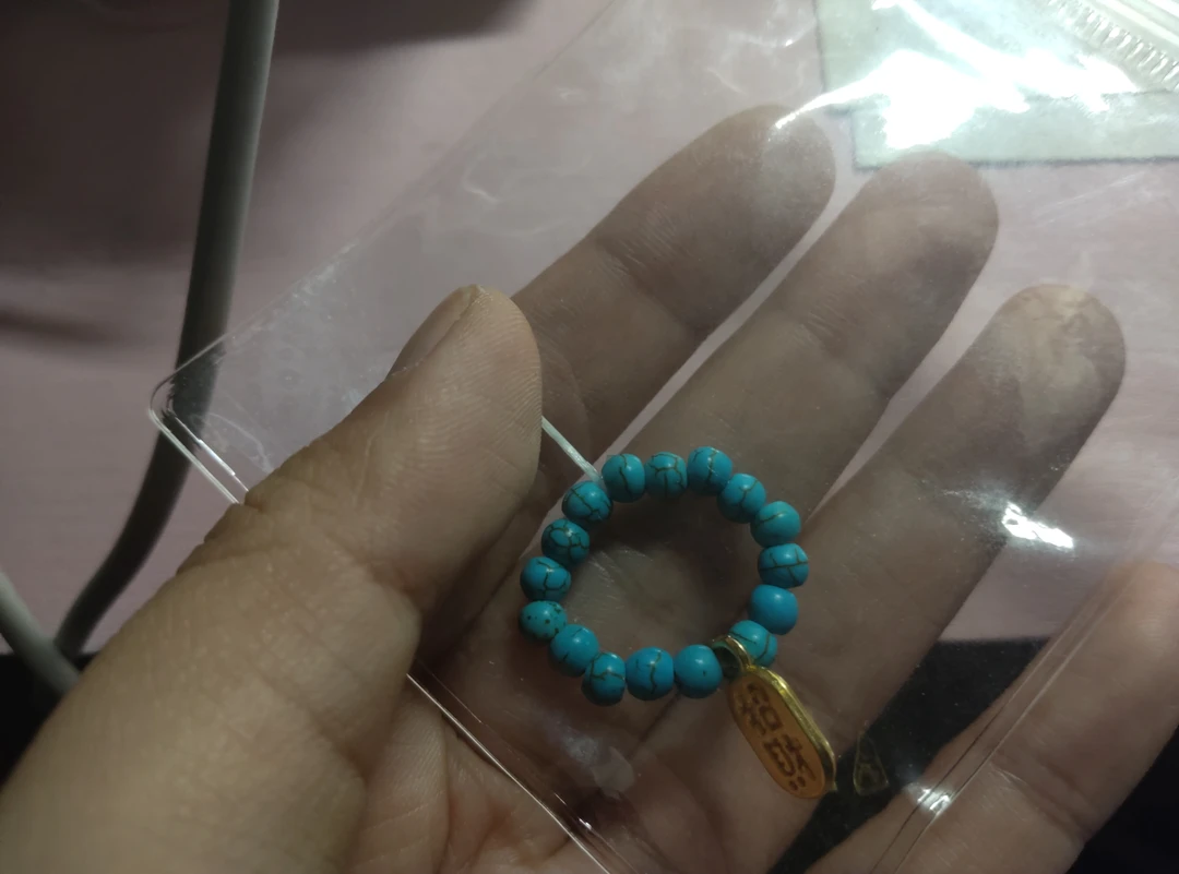 合金大理石戒指 精美珠串小戒指